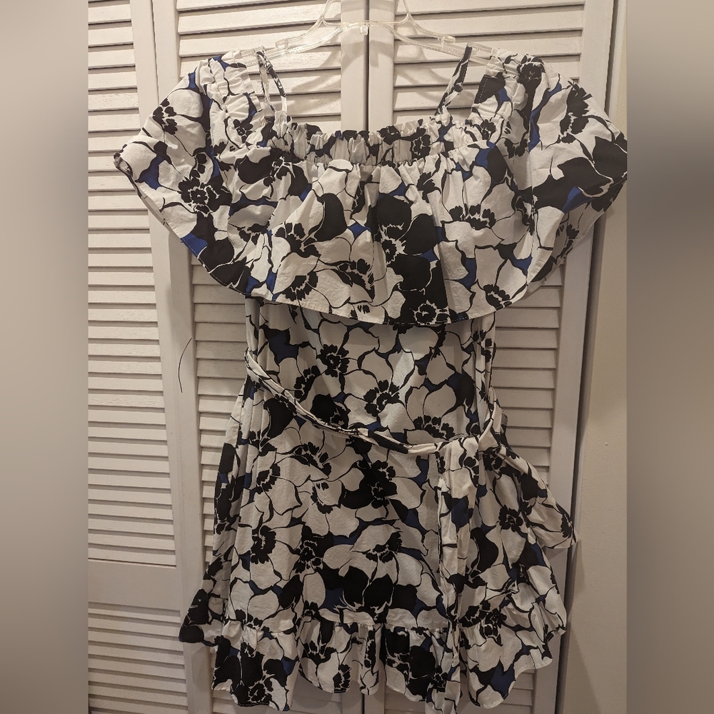 Who What Wear Island Floral Ruffle Off Shoulder Dress XXL